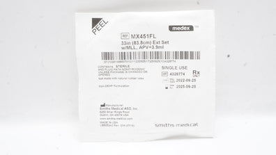 Smiths Medcal MX451FL Medex Extension Set 33inch x 3.9ml